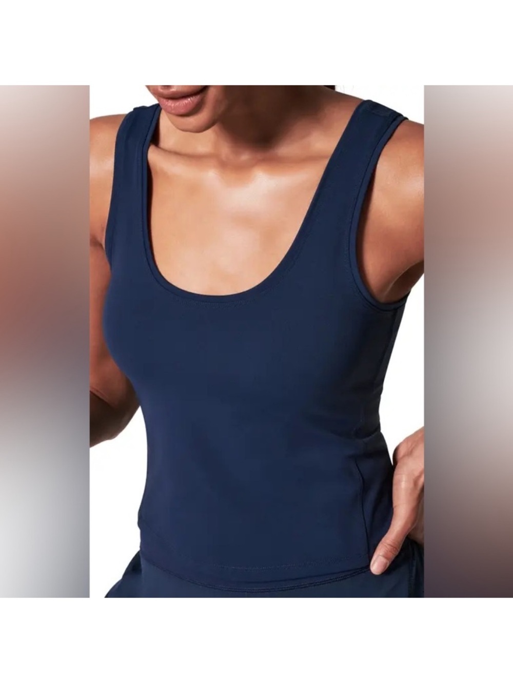 SPANX Get Moving Fitted Tank Navy